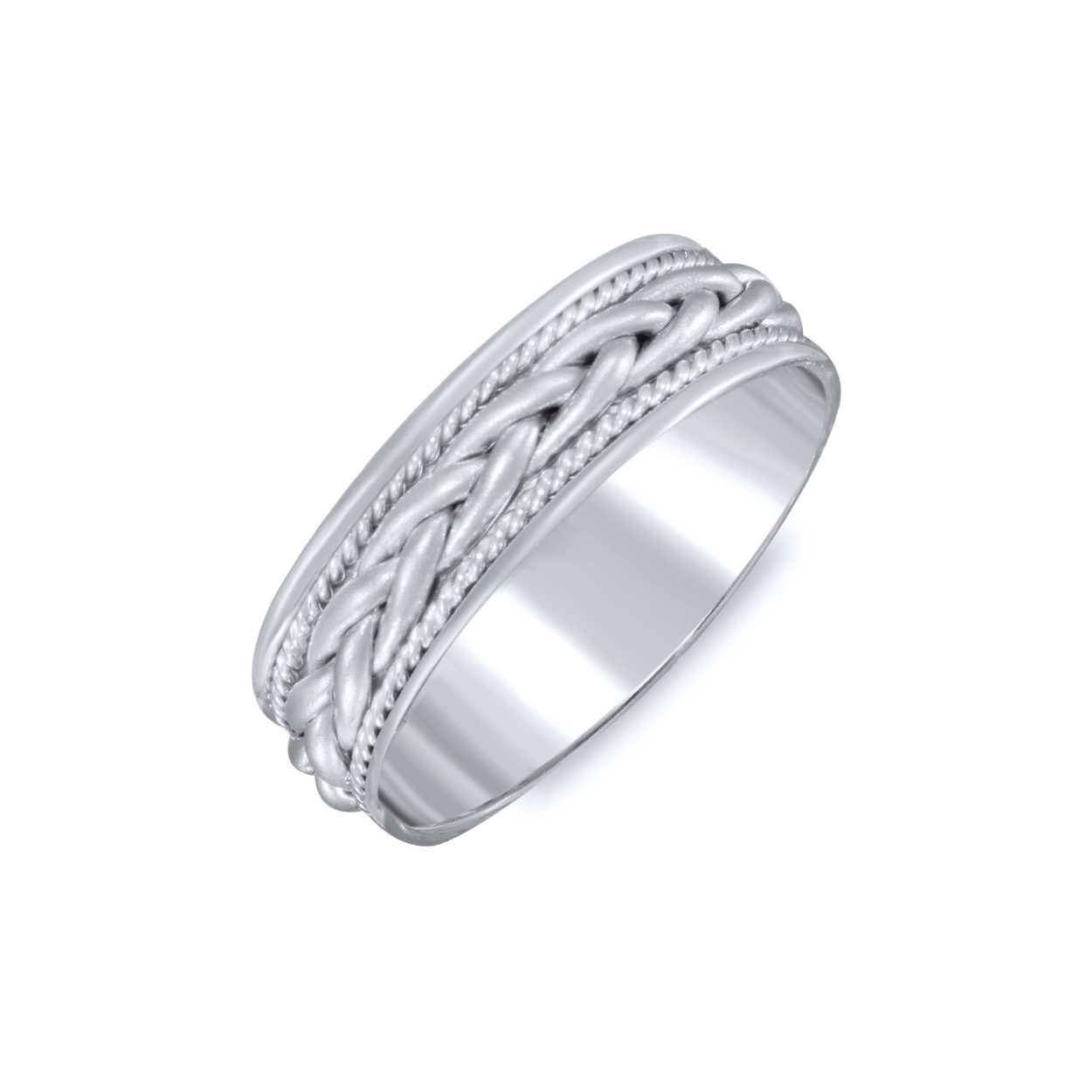 Wide Braided Woven Wedding Band. 7mm