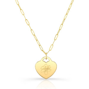 Lily Heart Pendant Necklace