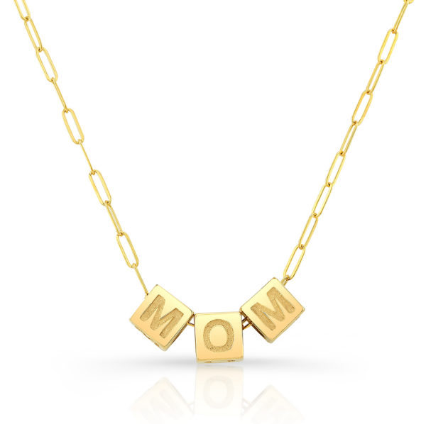 Mom Cube Necklace Close