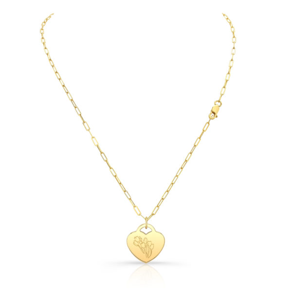 Tulip Heart Pendant Necklace