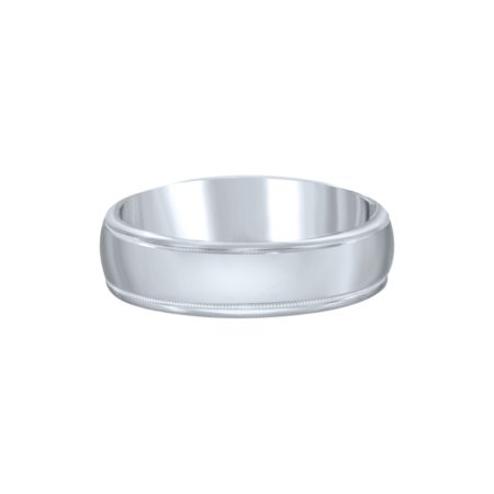 Classic Milgrain Design Wedding Band. 6mm - Image 2