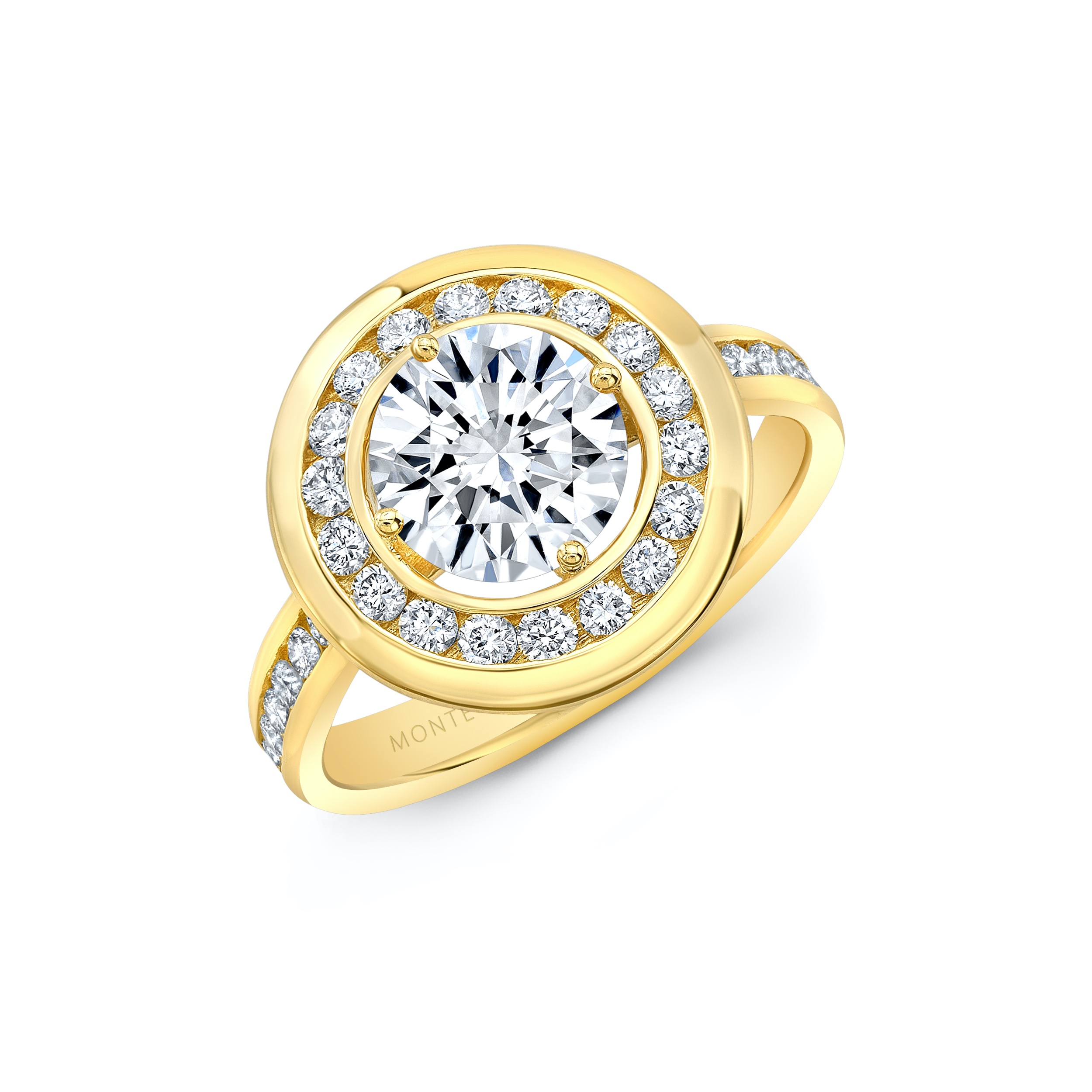 Round Center Micro Prong Split Shank Diamond Engagement Ring Setting -  Barsky Diamonds